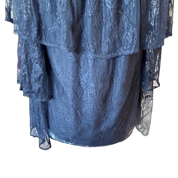 Lucky Brand Ruffle Lace Top Black Off Shoulder Long Sleeve Womens Size XS NWT - Picture 7 of 12